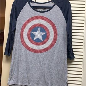 Captain America Baseball Tee